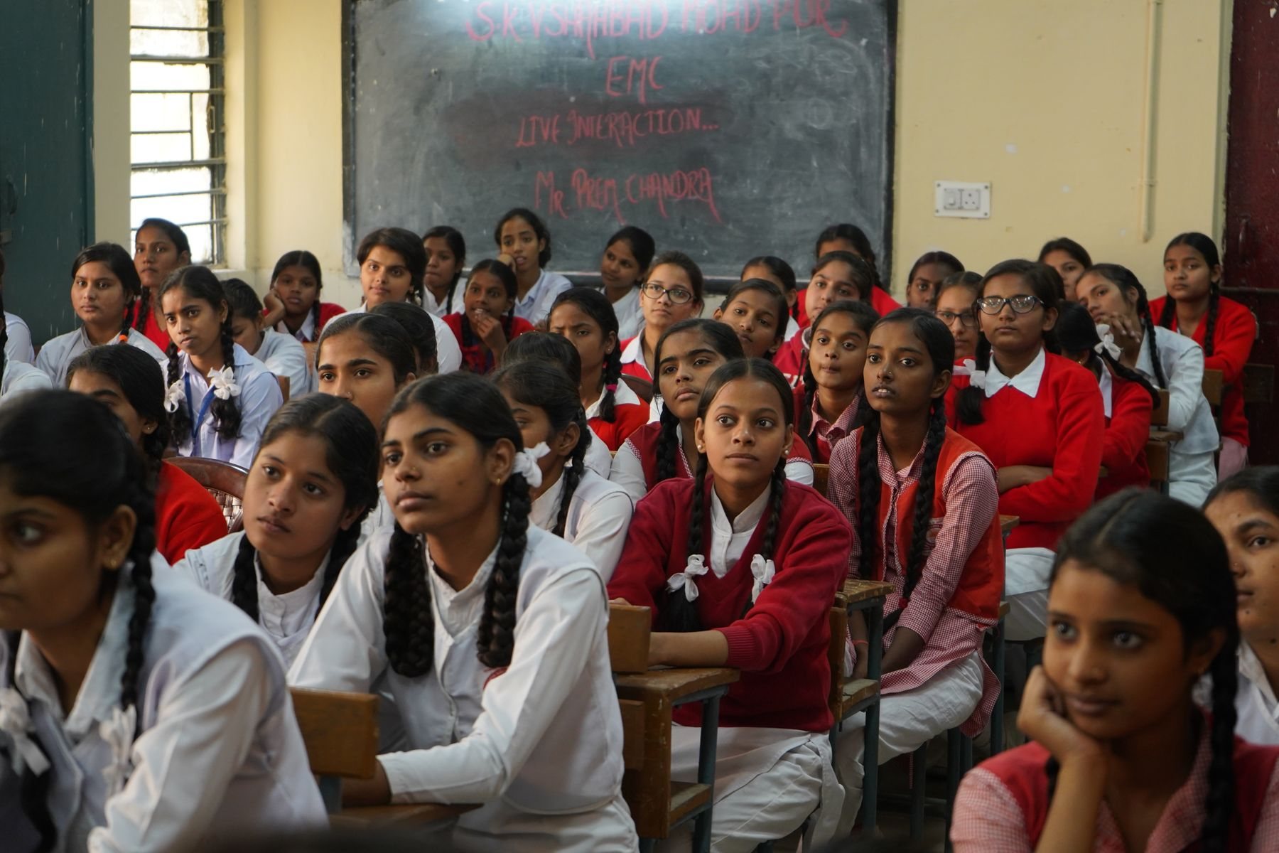 Students attending a class